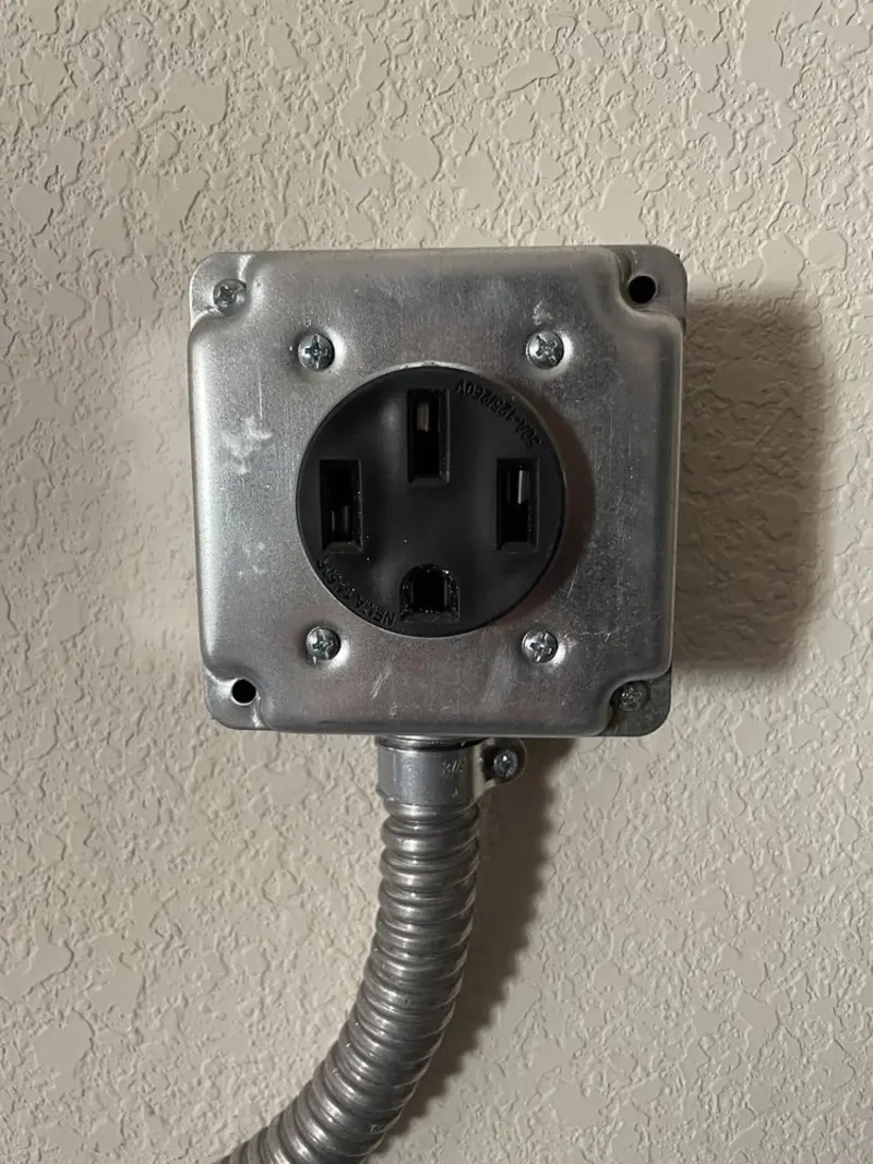 NEMA 14-50 outlet installed for Smart Home Electrical in Brownfields